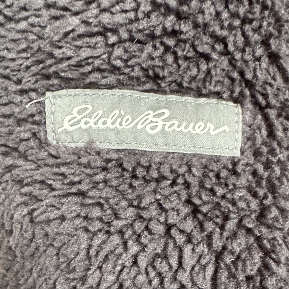 Eddie Bauer Zip Up Hoodie Fleece-Lined Black Jacket with Neon Trim Size S - Picture 4 of 6